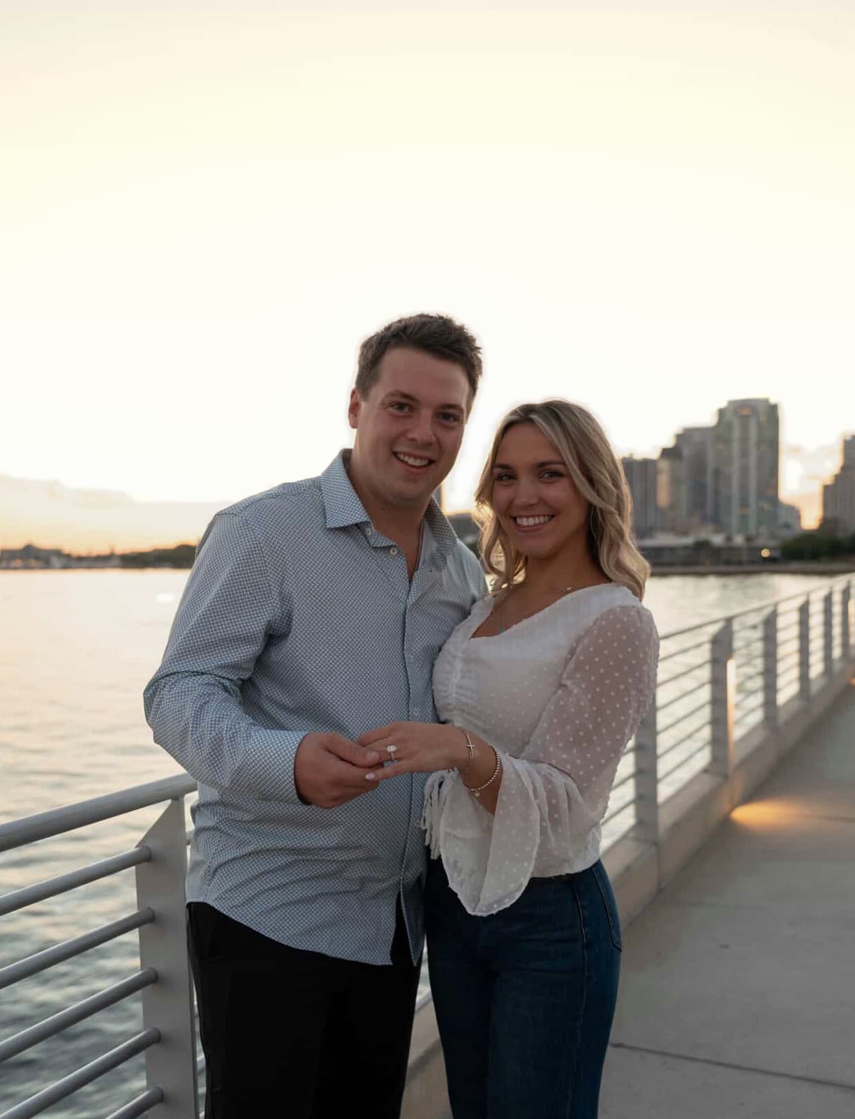 Jack and Sydney at sunset on the pier